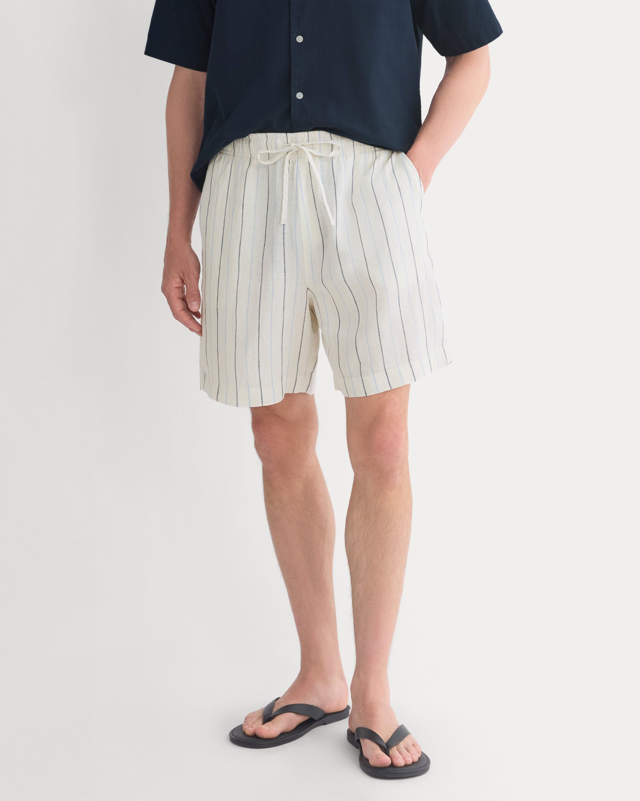 Linen Easy Short | Birch/Gardenia/Estate Blue/Open Air - Image 3