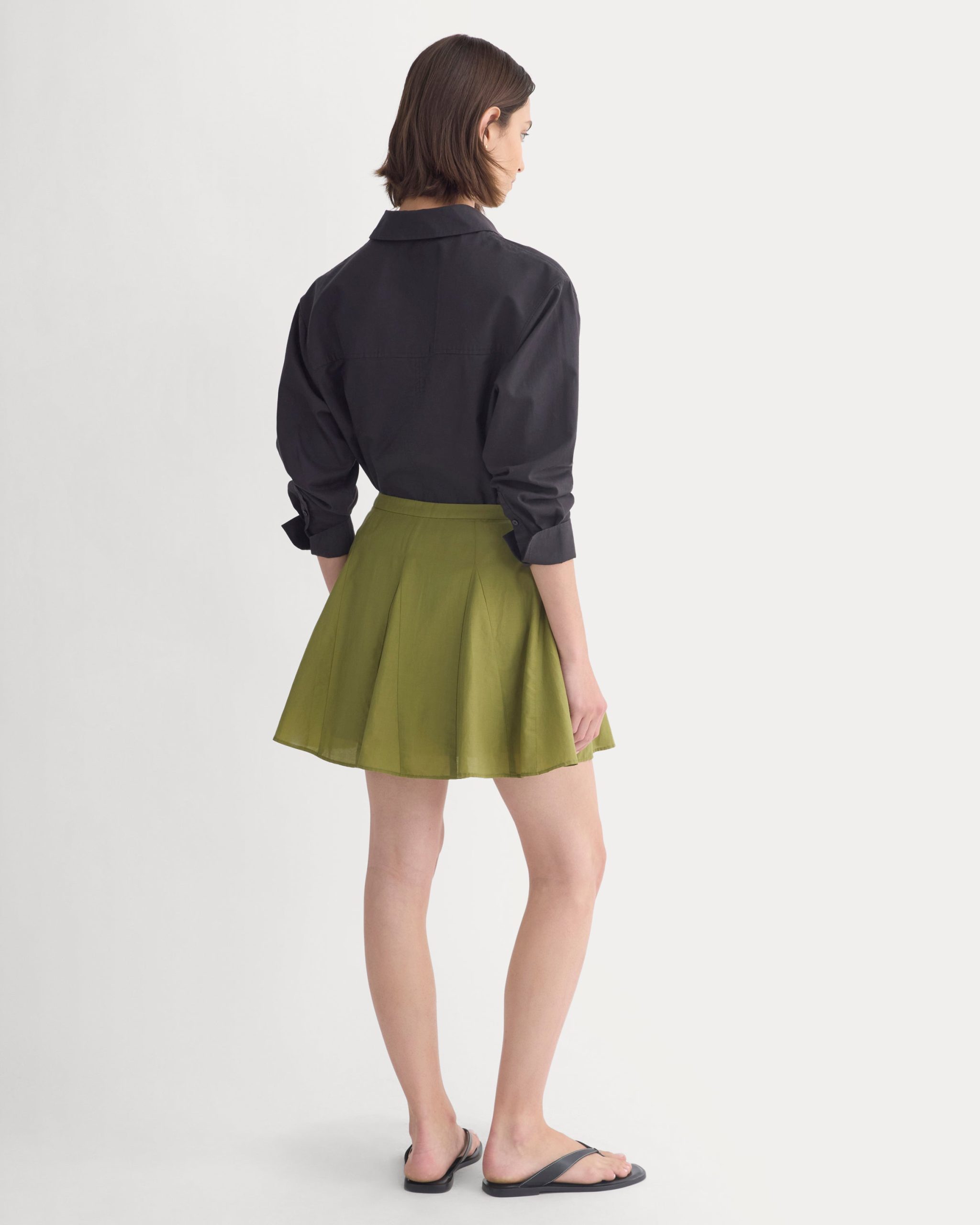 Godet Mini Skirt in Cotton Silk | Mayfly - Image 7