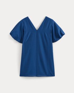 Alternative view of Bubble-Sleeve Mini Dress in Cotton Silk Voile | Estate Blue