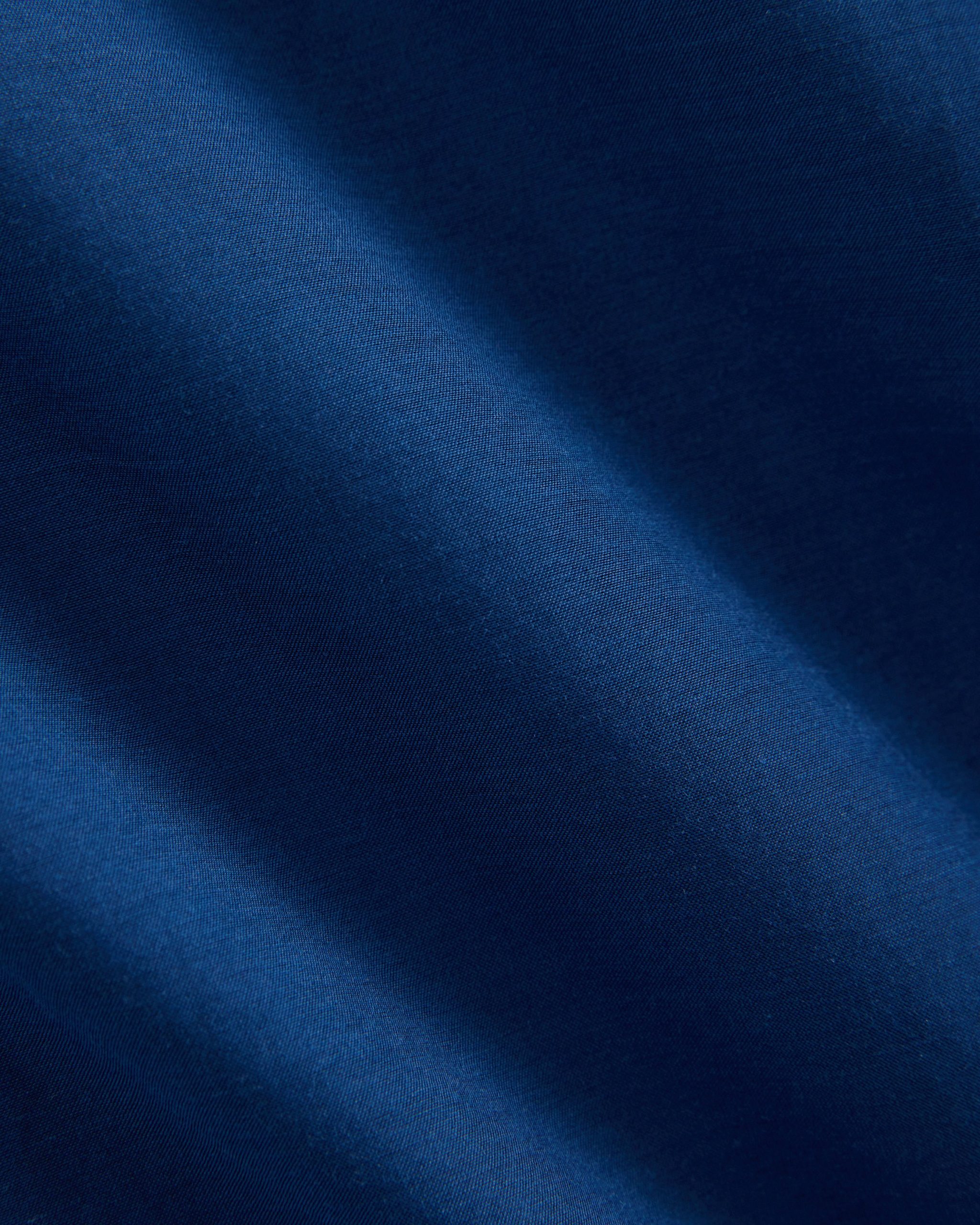 Bubble-Sleeve Mini Dress in Cotton Silk Voile | Estate Blue - Image 6