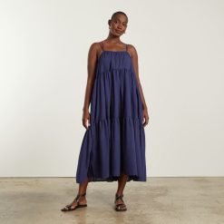 Alternative view of The Billow Tiered Maxi Dress |  Navy