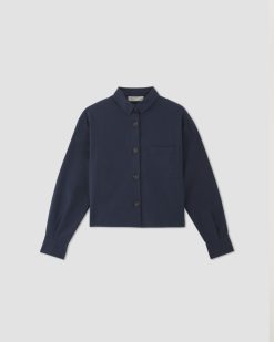 Alternative view of The Structured Cotton Cropped Shirt | Navy