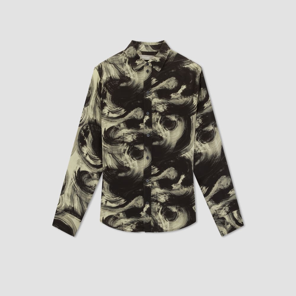 The Satin Relaxed Shirt | Pale Yellow / Black - Image 2