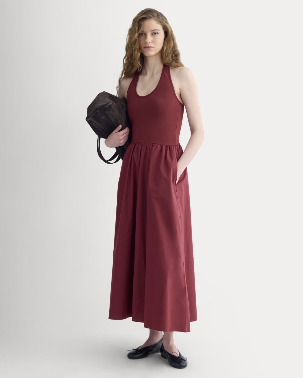 Halter Dress in Ultrasoft Cotton | Pomegranate - Image 3