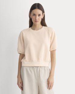 Lightweight Terry Blouson Short-Sleeve Crew | Pale Peach