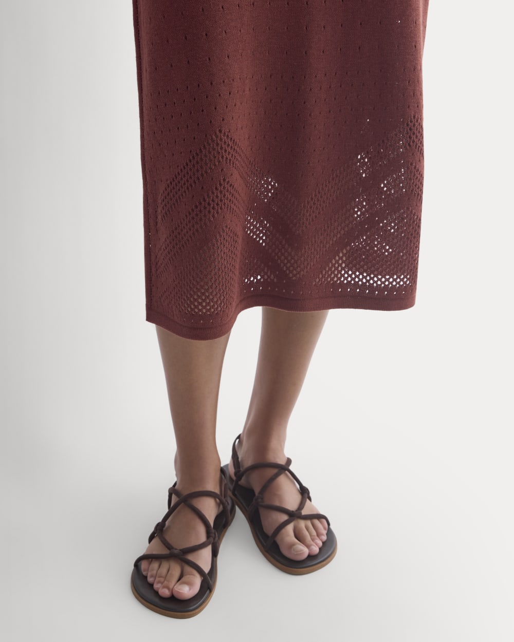 Lace-Knit Maxi Skirt | Henna Red - Image 4