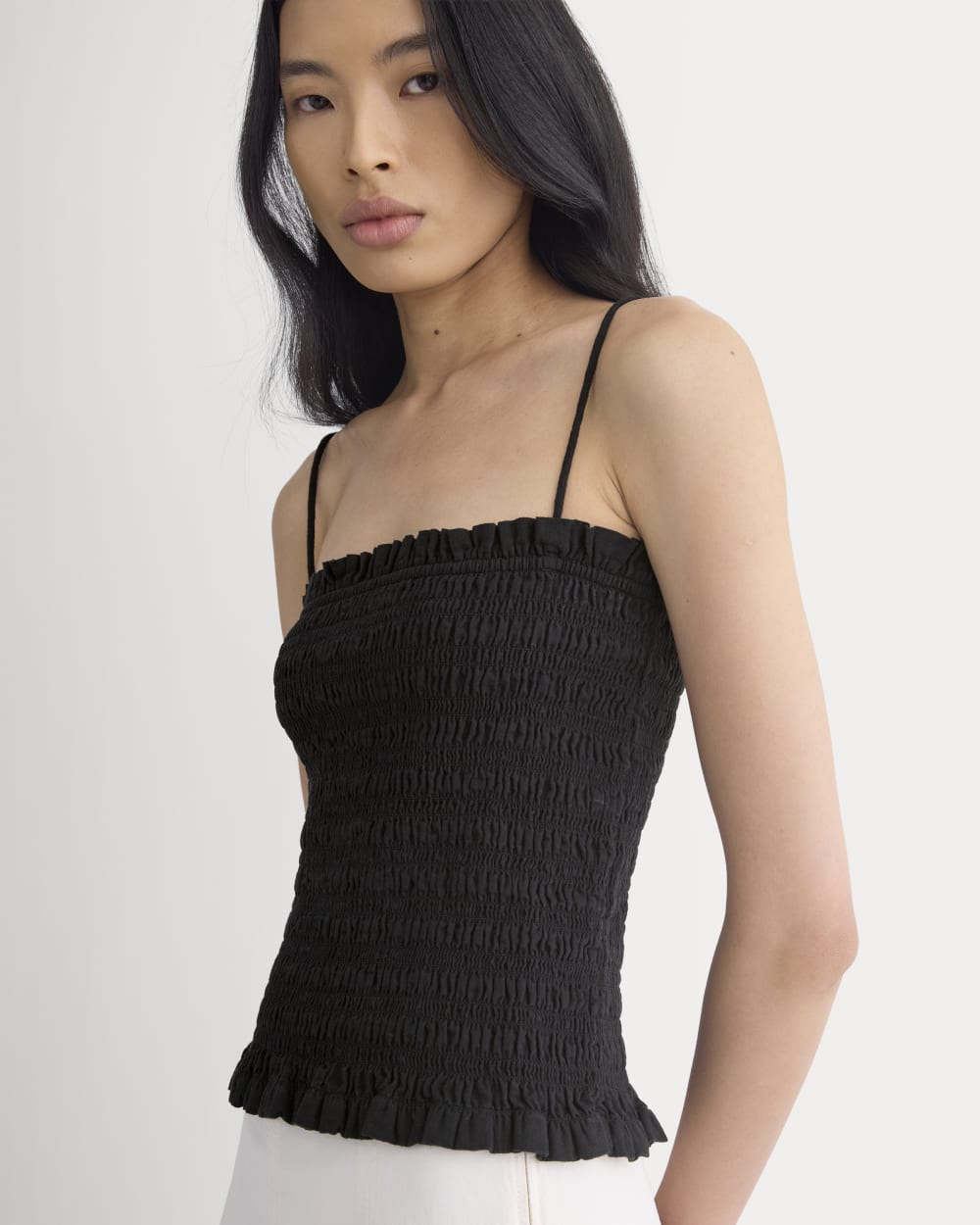 Gauze Smocked Cami | Black - Image 4