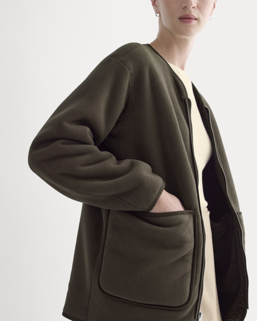 Reversible Teddy Jacket | Coffee Bean - Image 3