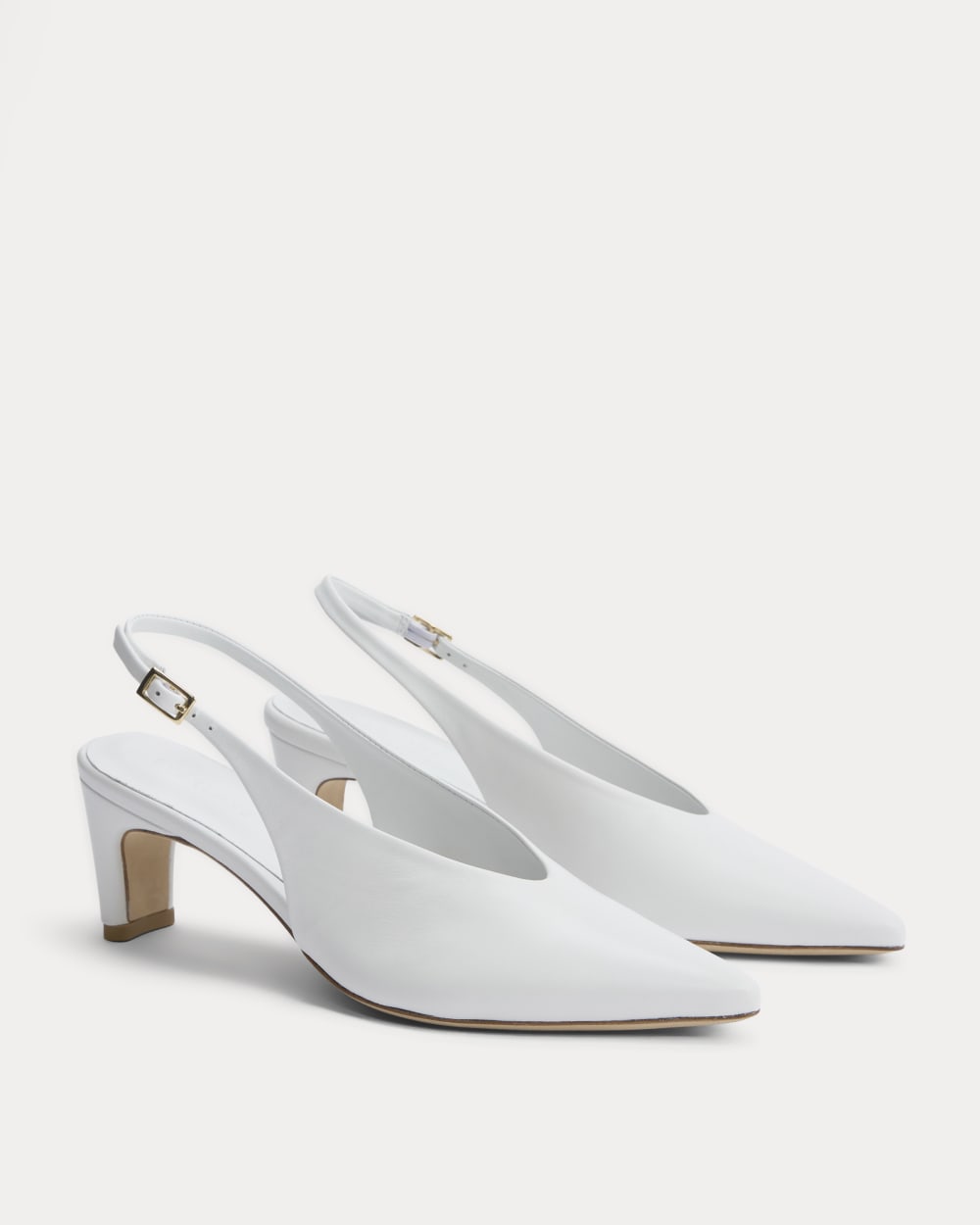 Pointed-Toe Slingback Heel | Snow - Image 2