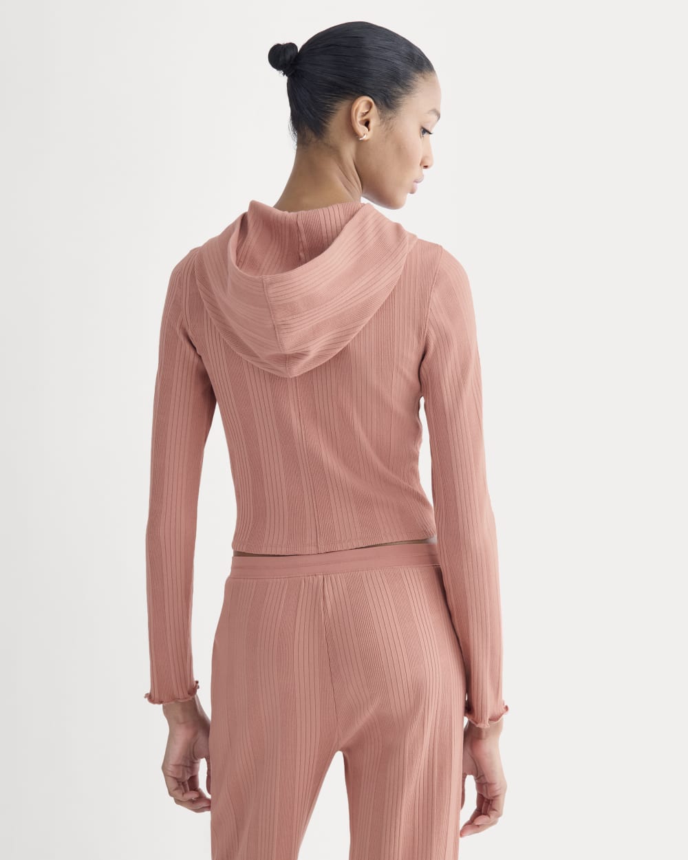 Lounge Rib Hoodie | Ash Rose - Image 5