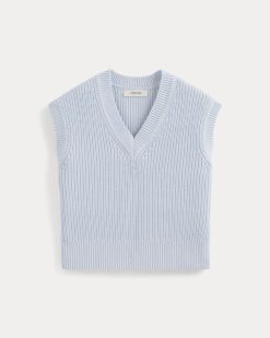 Alternative view of Ribbed V-Neck Vest in Everyday Cotton | Skywriting