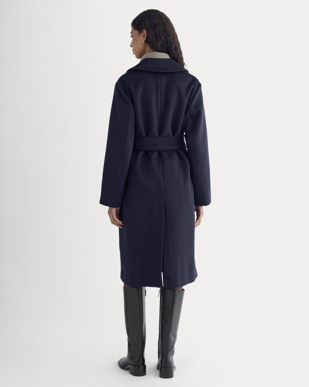 ReWool Belted Blanket Coat | Deep Navy - Image 3