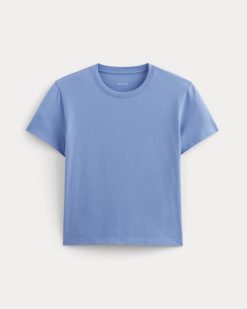 Alternative view of The Box-Cut Tee in Essential Cotton | Blue Opal | No Pocket