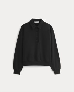 Alternative view of Lightweight Terry Polo Sweatshirt | Black