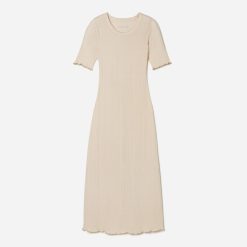 The Open Back Rib Dress | Parchment