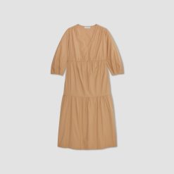 Alternative view of The Poplin Tiered Dress | Caramel