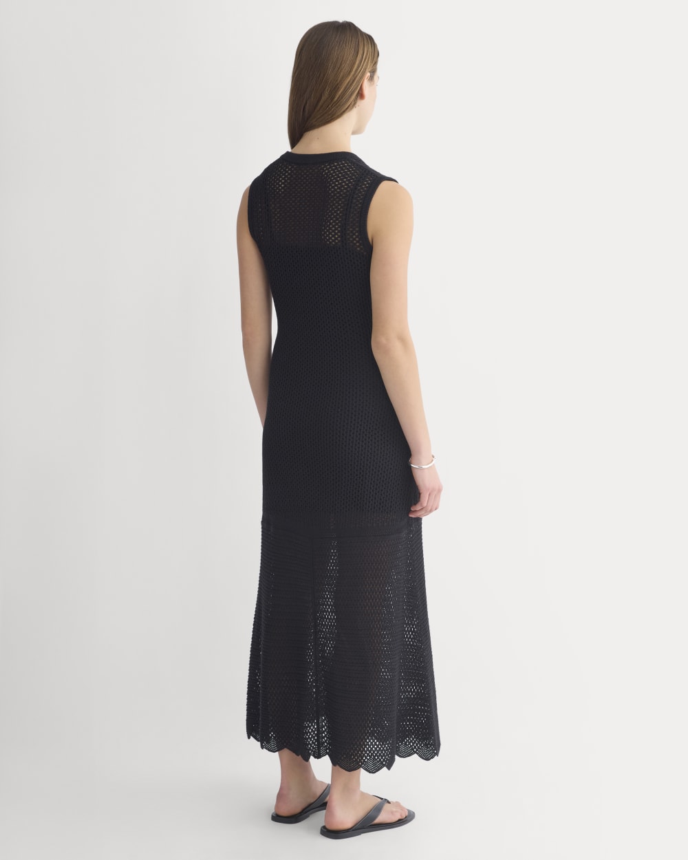 Lace Knit Maxi Sweater Dress | Black - Image 4