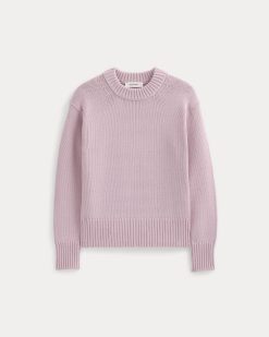 Alternative view of Oversized Cocoon Crew in Elevated Cotton | Burnished Lilac