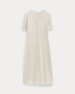 Alternative view of The Rib-Knit Henley Dress | Bone