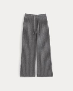 Alternative view of Straight-Leg Pant in Wool Cashmere | Heather Charcoal