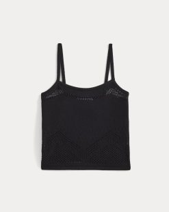 Alternative view of Lace-Knit Cami | Black