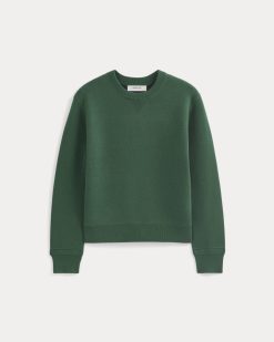 Alternative view of Double Knit Crew in Cotton Merino | Hunter Green