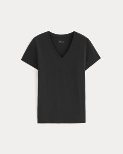 Alternative view of The Slim V-Neck Tee in Essential Cotton | Black