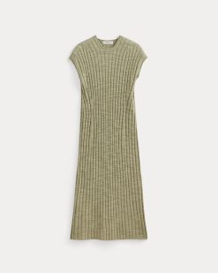 Alternative view of The Column Dress in Cotton Linen | Eucalyptus