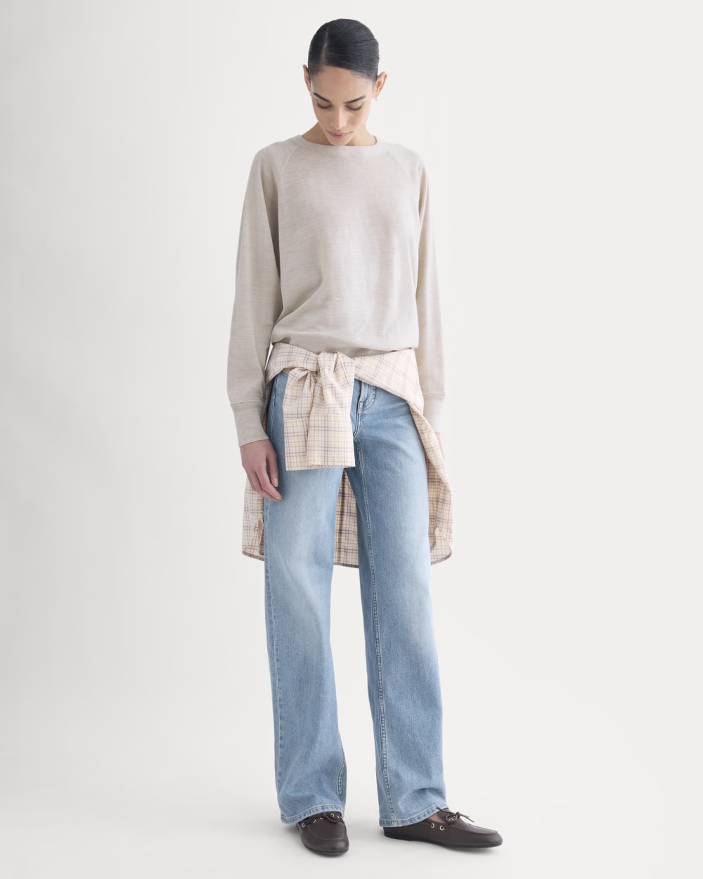 Raglan Sweater in Ultrasoft Merino | Heathered Oat - Image 3