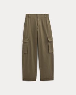 Alternative view of Wide-Leg Cargo Trouser in Buttersmooth | Deep Taupe