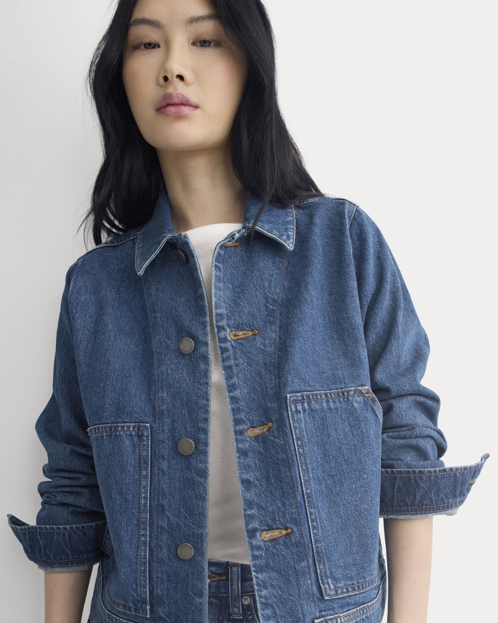Denim Chore Jacket | Mid Indigo - Image 4