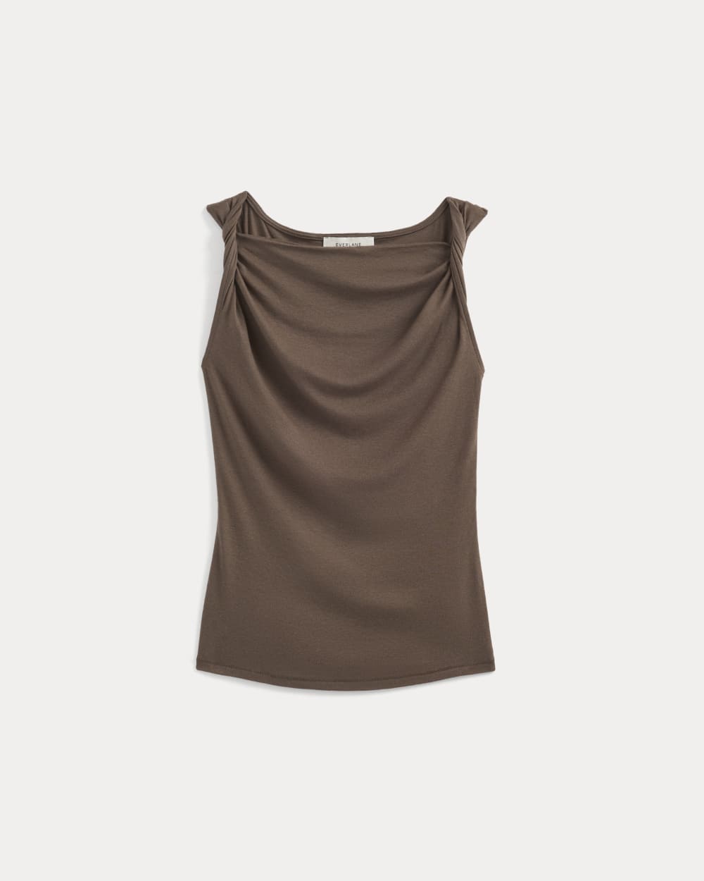 Cowl Neck Twist Tank in Butterluxe | Deep Taupe - Image 2