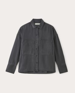 Alternative view of The Boxy Overshirt in Buttersoft | Graphite