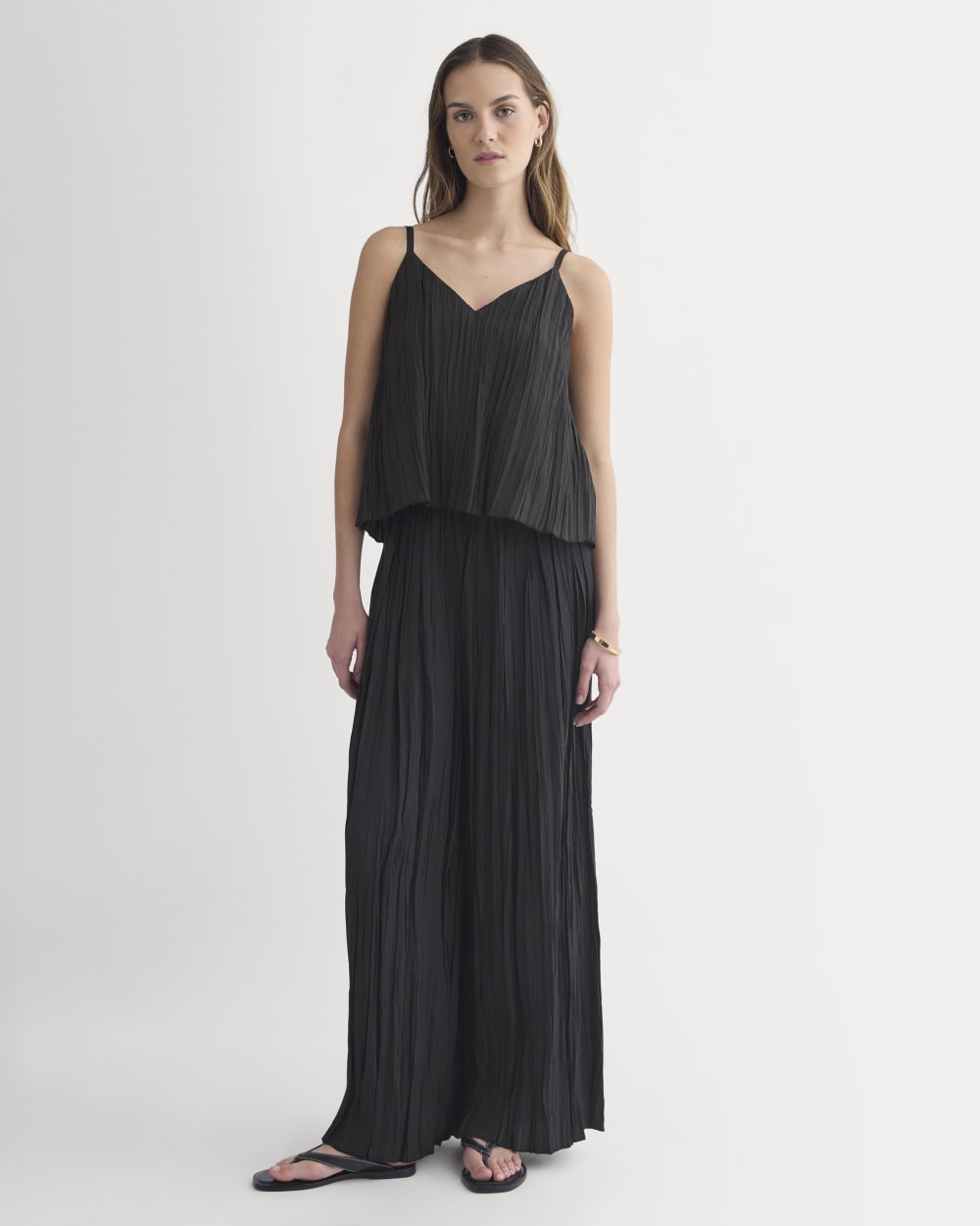 Crinkle Trapeze Tank | Black - Image 3