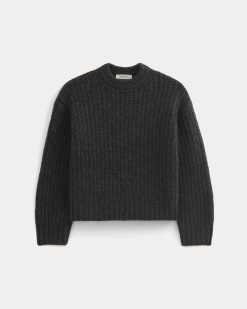 Alternative view of Waffle Sweater in Cloud | Heathered Soot