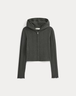 Alternative view of Lounge Rib Hoodie | Heathered Soot