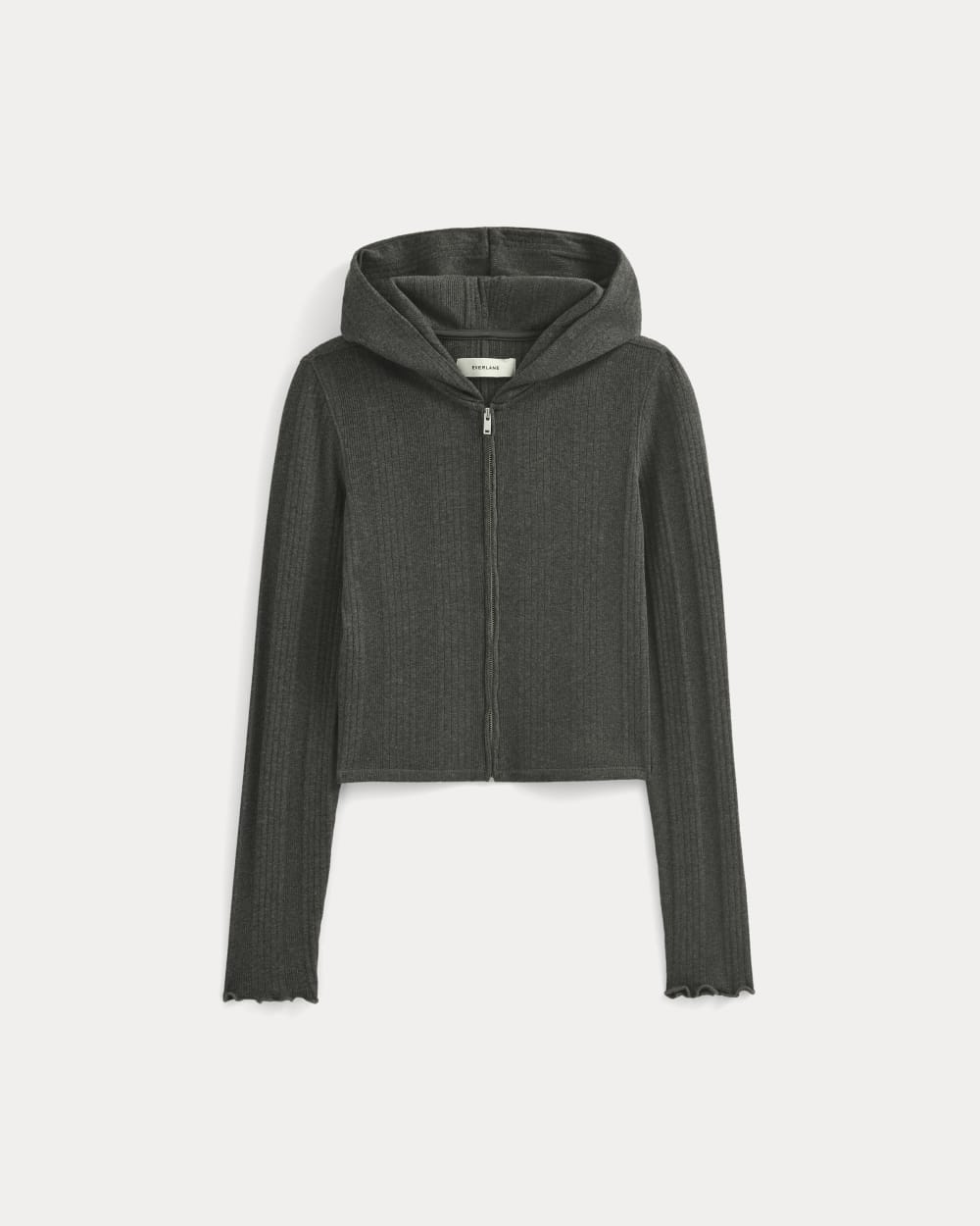 Lounge Rib Hoodie | Heathered Soot - Image 2