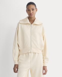 Lightweight Terry Cropped Full-Zip | Parchment