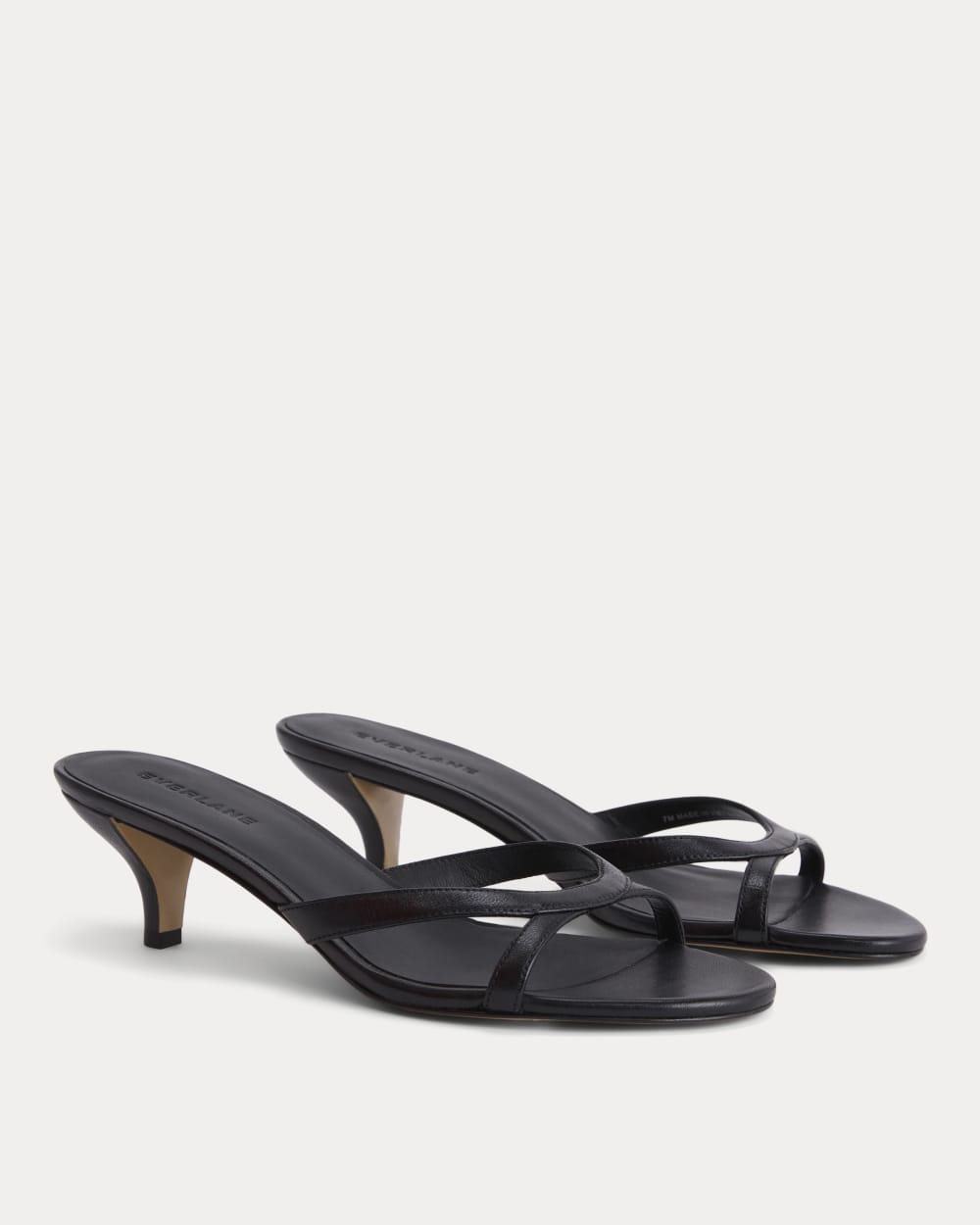 Sculpted Heel Sandal | Black Leather - Image 2