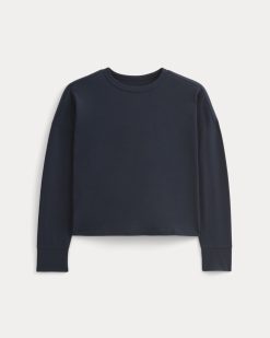 Alternative view of Oversized Boxy Crew in Essential Cotton | Deep Navy