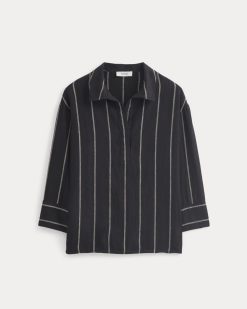Alternative view of Popover Shirt in Linen | Black