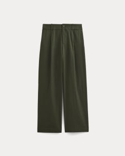 Alternative view of Wide-Leg Trouser in Buttersmooth | Dark Green | 32 Inseam