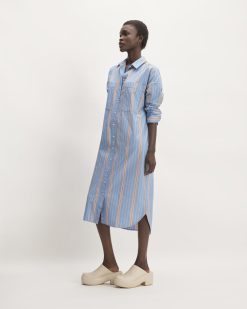 Alternative view of The Midi Cotton Shirt Dress | Parisian Blue / Black / Rusted Red / Bone