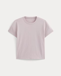Alternative view of The Box-Cut Tee in Essential Cotton | Burnished Lilac | No Pocket