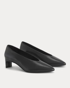 Alternative view of Made in Italy Almond-Toe Pump | Black Leather