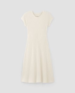 Alternative view of The Rib-Knit Cap-Sleeve Midi Dress | Bone