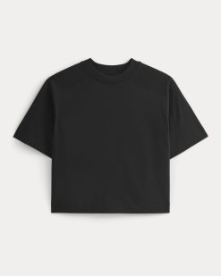 Alternative view of Oversized Seamed Tee | Black