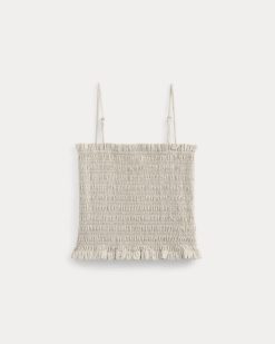 Alternative view of Gauze Smocked Cami | Birch