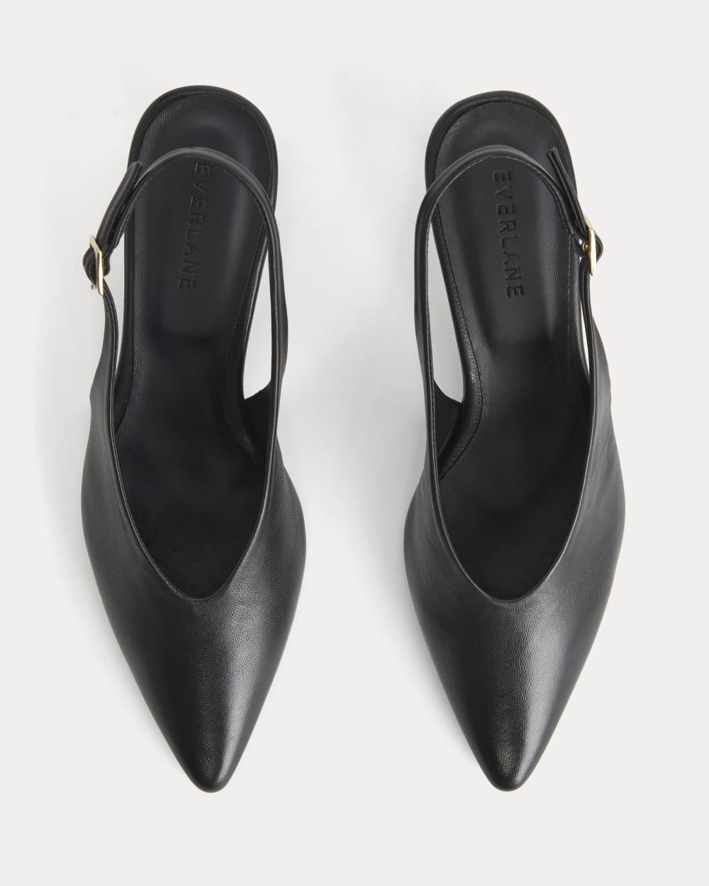 Pointed-Toe Slingback Heel | Black Leather - Image 2