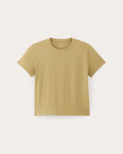 Alternative view of The Box-Cut Tee in Essential Cotton | Golden Oak | No Pocket